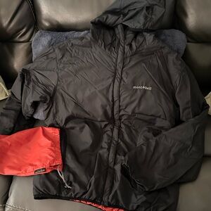 Men's Mont-Bell Reversible Down Jacket Black Red Medium